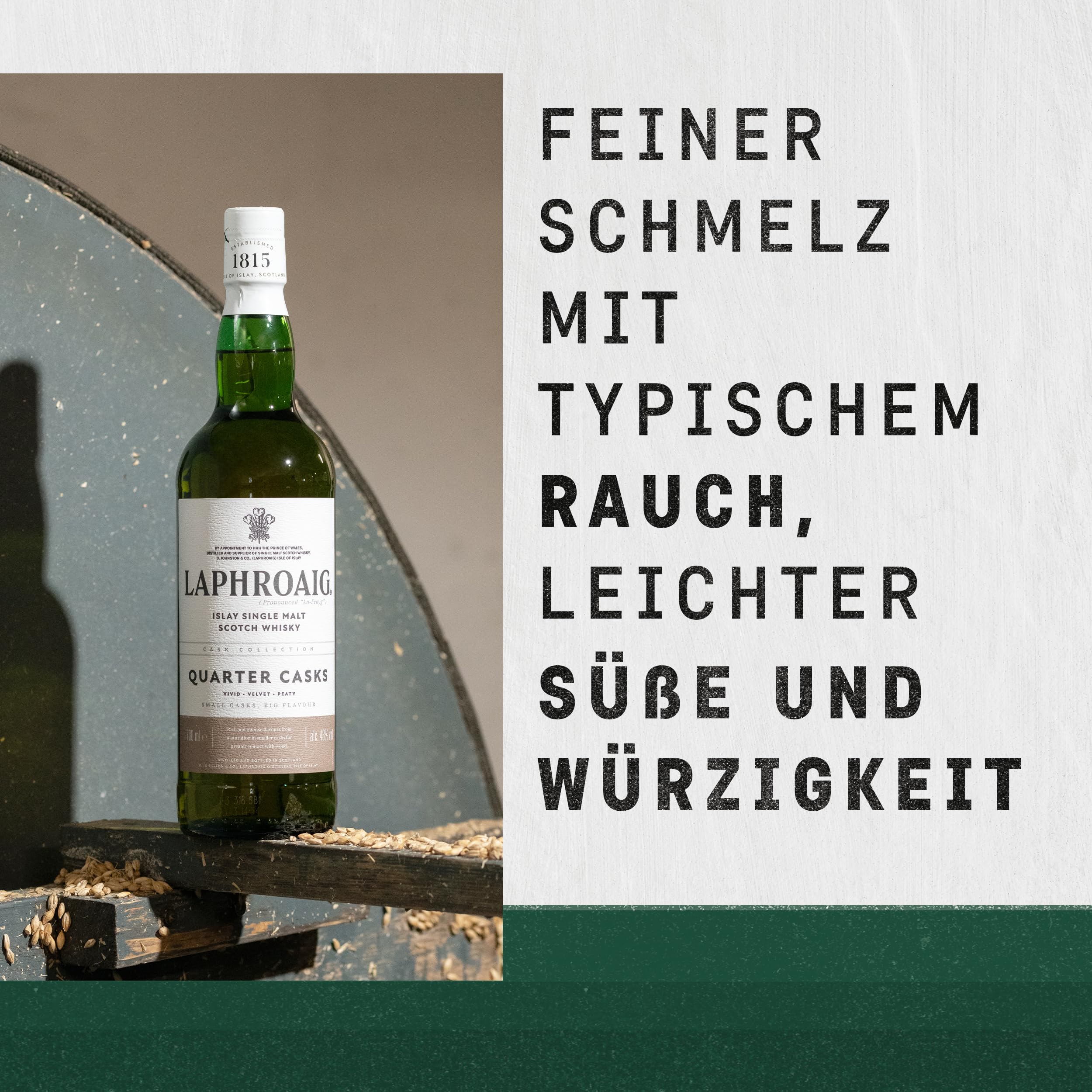 Laphroaig Quarter Cask | Islay Single Malt Scotch Whisky | mit Geschenkverpackung | in Quarter Casks gereift | 48% Vol | 700ml Einzelflasche 5