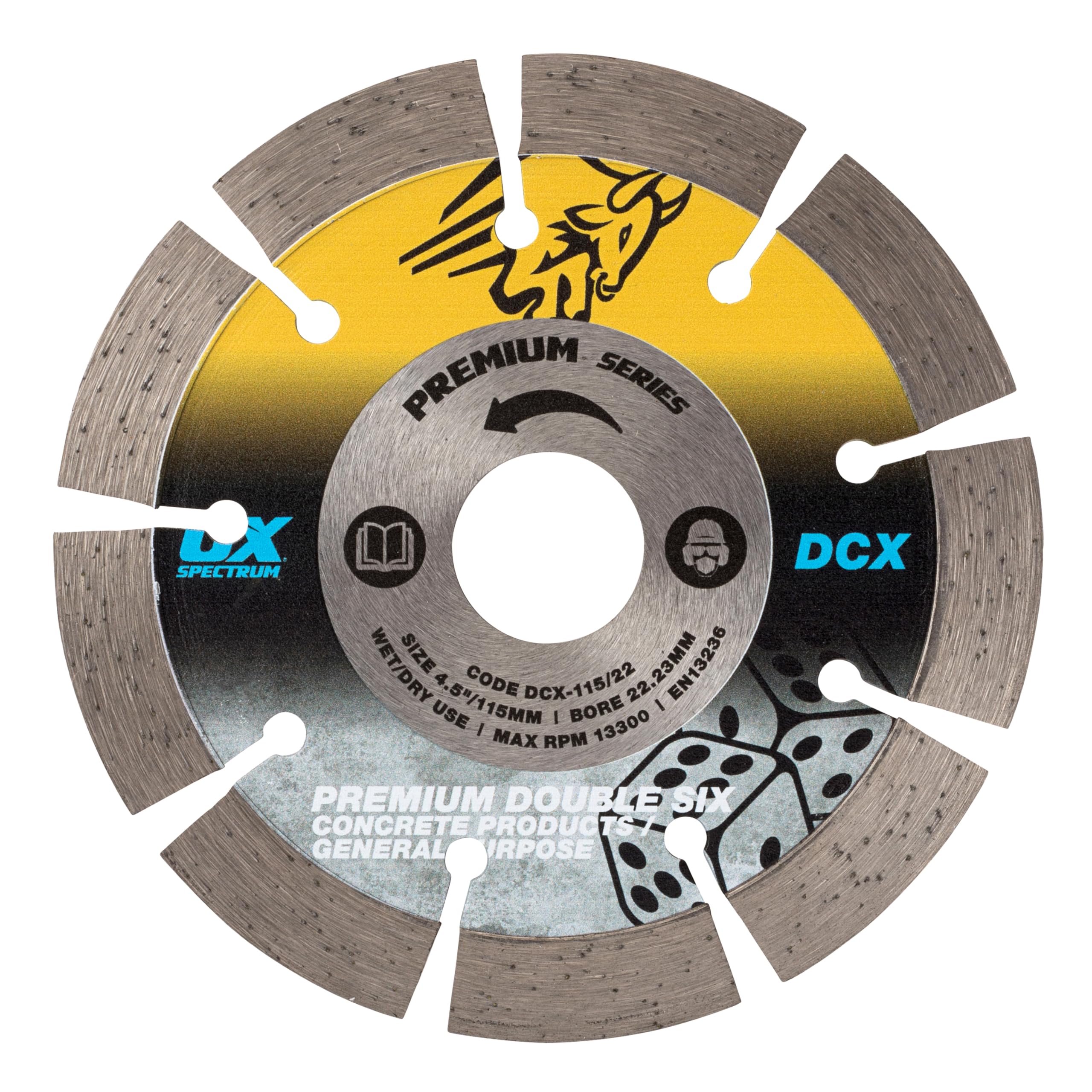OX Spectrum Premium Double Six Diamond Blade - GP - 115/22.23mm