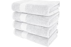 BEN KAUFMAN SALES CO Kaufman - 4 Piece 100% Cotton Bath Towel Set | 54 x 30 in | 4 Luxury Bath Towels | Highly Absorbent & Quick Dry Towel | Thick & Soft Premium Bath Towels for Bathroom