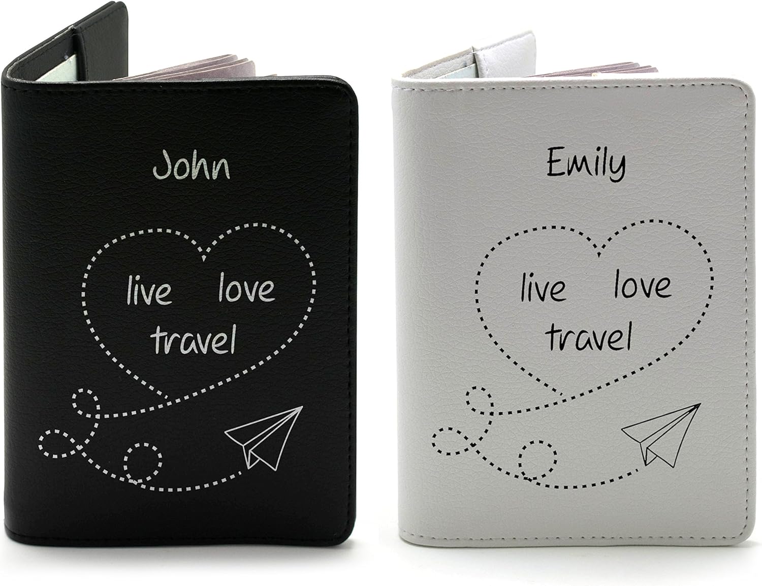 Couple passport holder Set of 2 Personalized with your Names