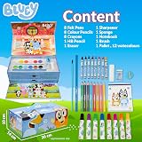 Bluey Art Set for Kids 40+ Pcs Colouring Pencils Paints Crayons Case view 6