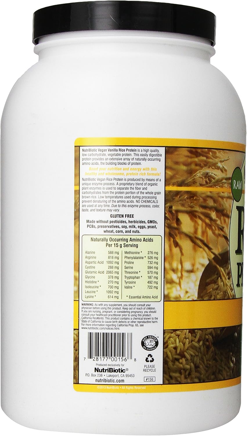 Nutribiotic Rice Protein, Vanilla, 3 Pound: Health & Personal Care