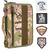 Ecoaterui Tactical Bible Case Cover for Men, Bible Book Cover Organizer with Customizable Velcro Patch Panel, Gifts for Men, Women, Friends, Family