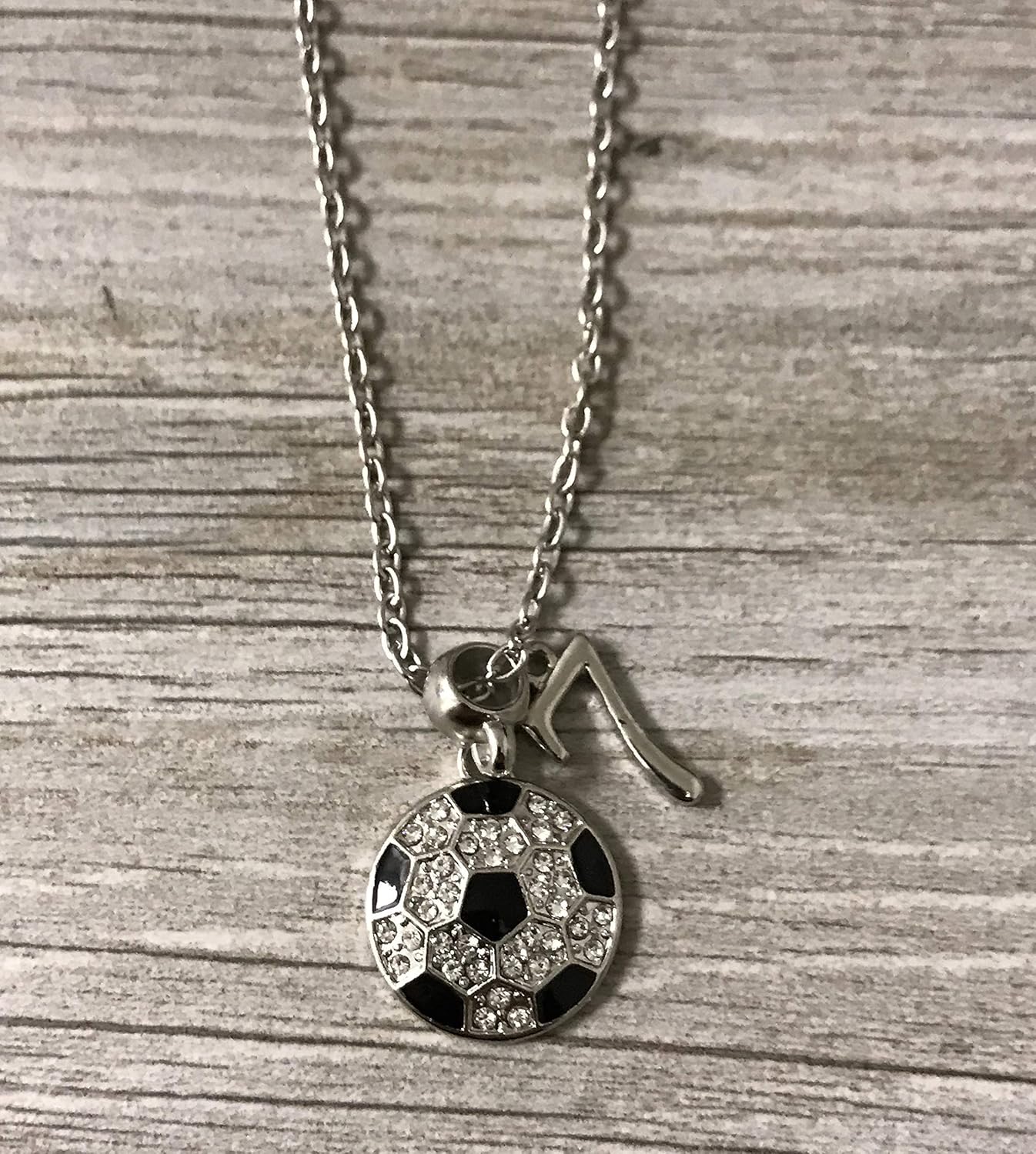 Personalized Soccer Rhinestone Pendant Necklace, Custom