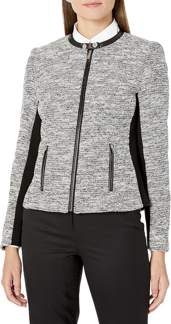 Calvin Klein 卡尔文克莱因 CK 女式花呢夹克 2码2.6折.11 海淘转运到手约¥319