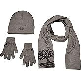 Timberland womens Double Layer Scarf, Cuffed Beanie & Magic Glove Gift Set