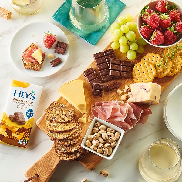 LILY’S CREAMY MILK CHOCOLATE STYLE NO SUGAR ADDED, SWEETS BAR, 3 OZ