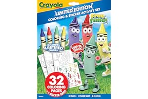 Crayola Retired Colors Coloring & Activity Set, Retired Crayons & Stickers, 32 Pgs, Gift for Kids Ages 3+