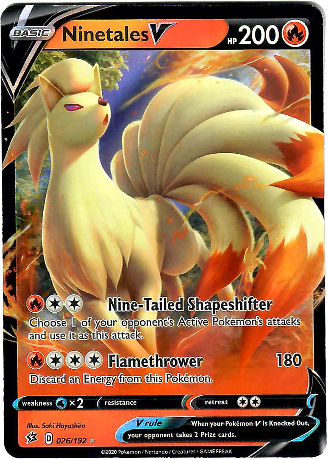 Ninetales V 026 192 Ultra Rare Pokemon Sword And Shield Rebel Clash Amazon De Spielzeug