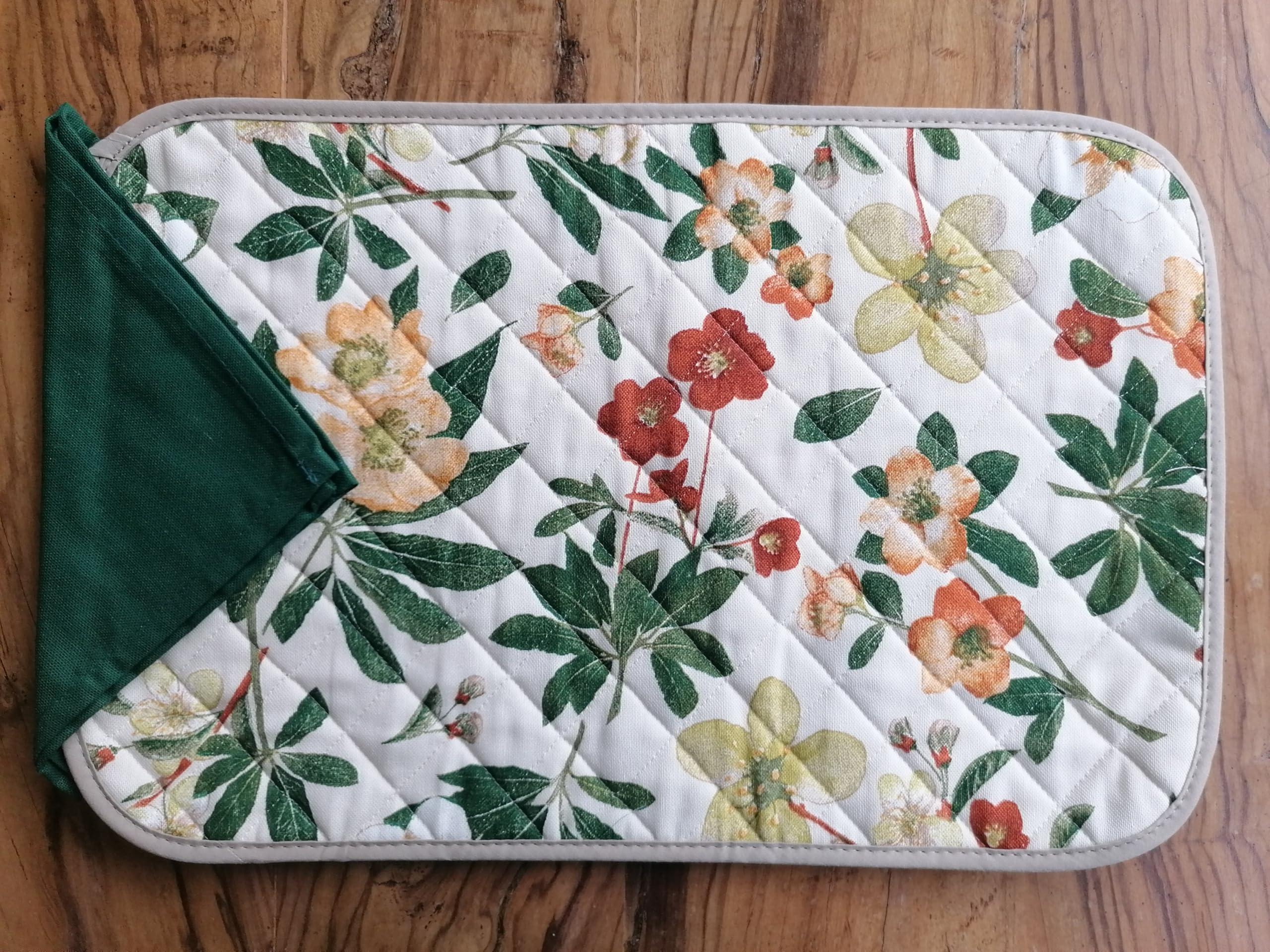 I pay little New!!! American Quilted Placemat with 1 Flower Pattern Napkin Made in Italy!!!!!