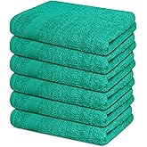Premium Hand Towels Pack of 6 (16" x 30”) 100% Combed Ring Spun Cotton | Highly Absorbent Hand Towels Set | Ultra Soft for Home, Gym & Spa (Sea Green)