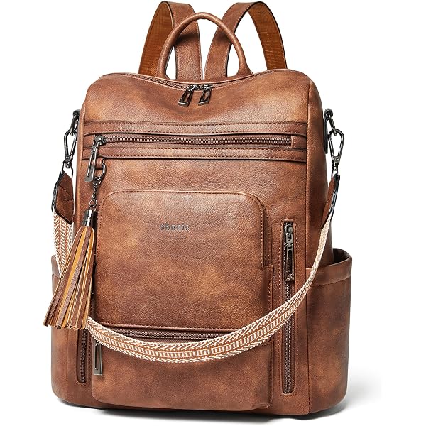 Amazon.com: FADEON Leather Backpack Purse for Women Designer 