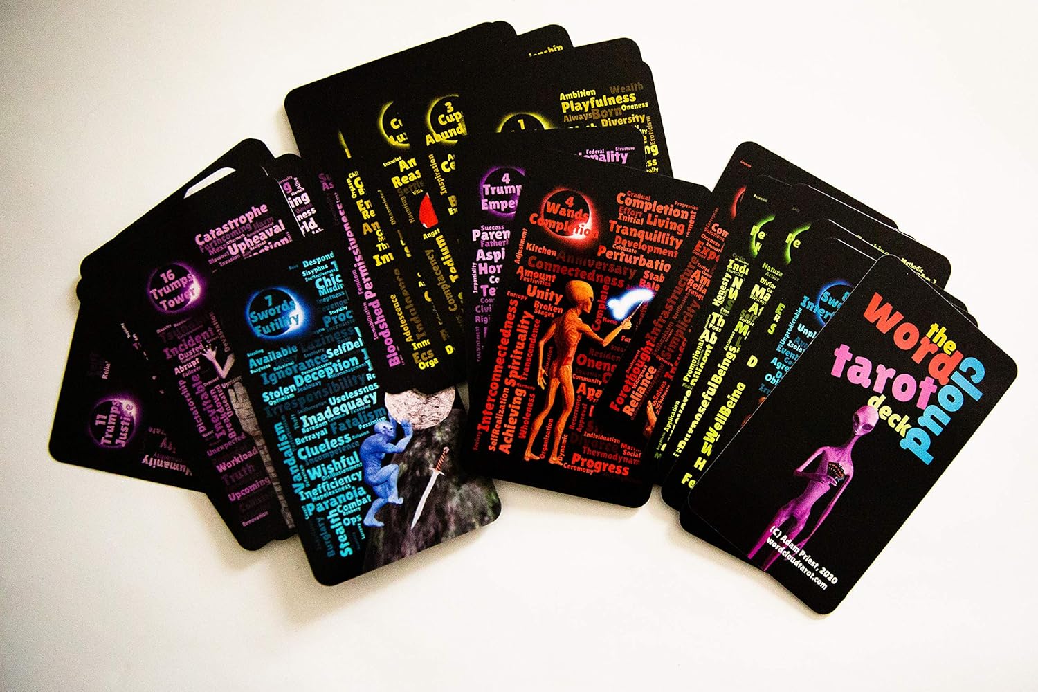 Word Cloud Tarot. Numbered limited edition first print (Carboard Box), Purple - Image 3