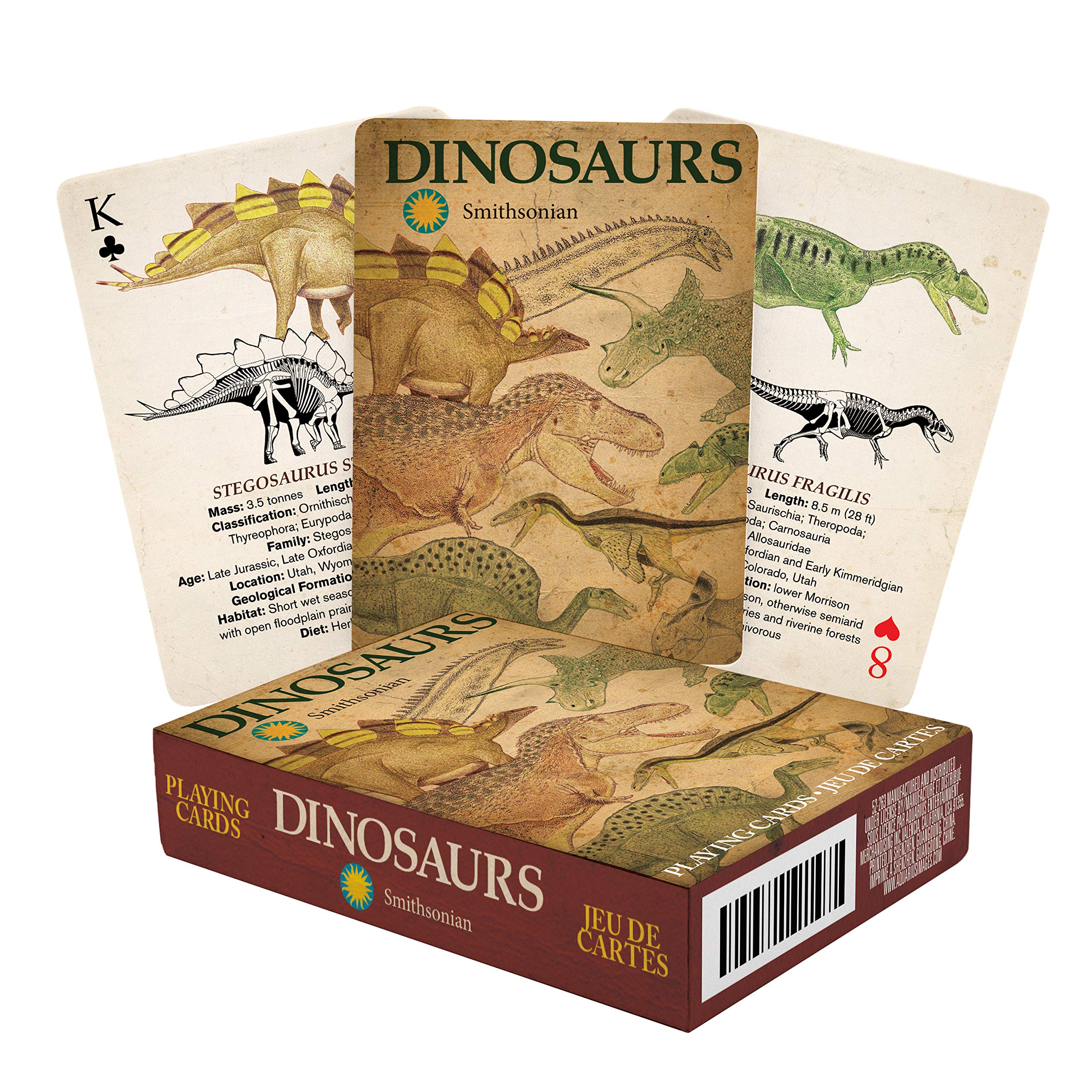 Aquarius 52263 Dinosaurs (Smithsonian Museum) Standard Set Of 52 Playing Cards