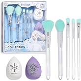 Disney Frozen 7PC Premium Makeup Brush &amp; Blender Set, All-over, Highlighter, Concealer, and Eyeshadow Brush, 2 Beauty Blender Sponges for women and girls by Belle Maison