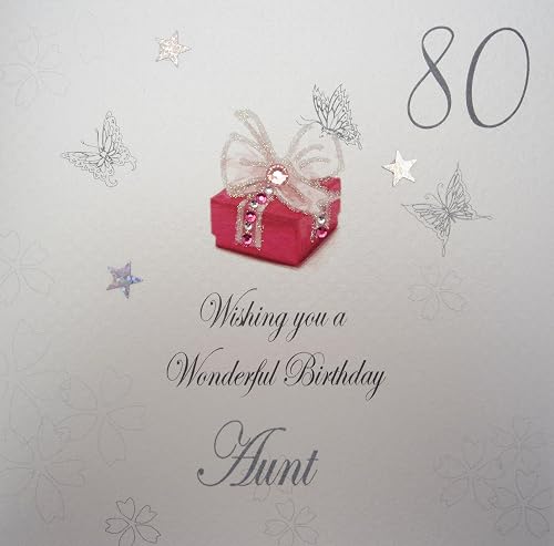 White Cotton Cards Geburtstagskarte – Für Die Schwester, 16x16 Cm, Mit Strass, Handgemacht, Inkl. Umschlag