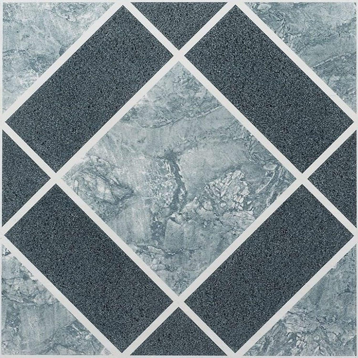 Primehome Collection Madison Light Dark Blue Diamond Pattern