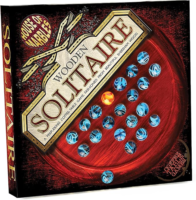 round wooden board game with marbles