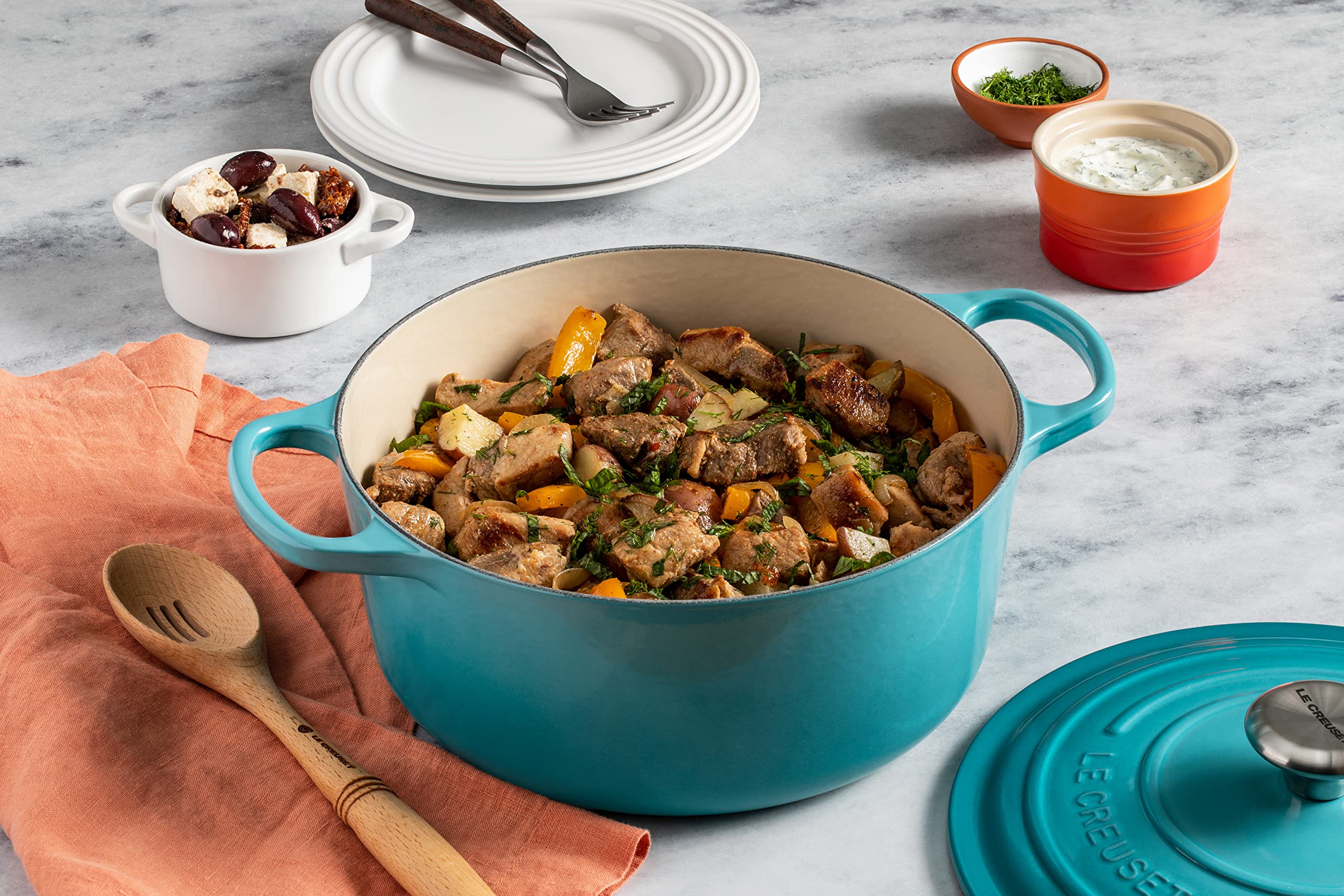 Le Creuset Signature Gusseisen-Bräter mit Deckel, Ø 24 cm, Rund, Für alle Herdarten und Induktion geeignet, Volumen: 4,2 l, 4,305 kg, Karibik, 21177241702430 7