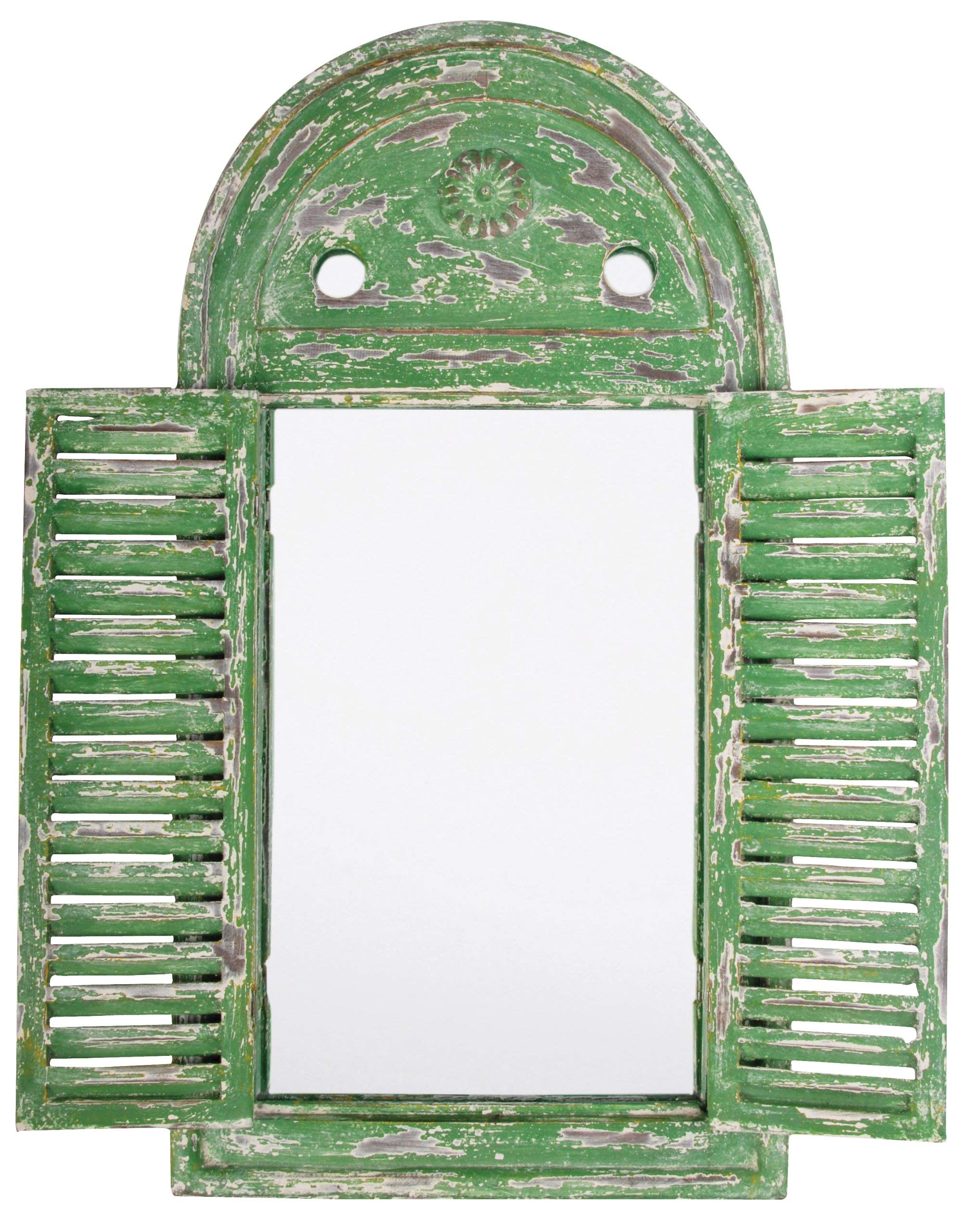 Esschert Design Green Louvre Mirror, Green