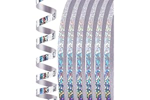 PartyWoo Silver Iridescent Crimped Ribbon - 6 Rolls, 100 Yards Each, Perfect for Balloons, Crafts, Gift Wrapping, Weddings & Floristry
