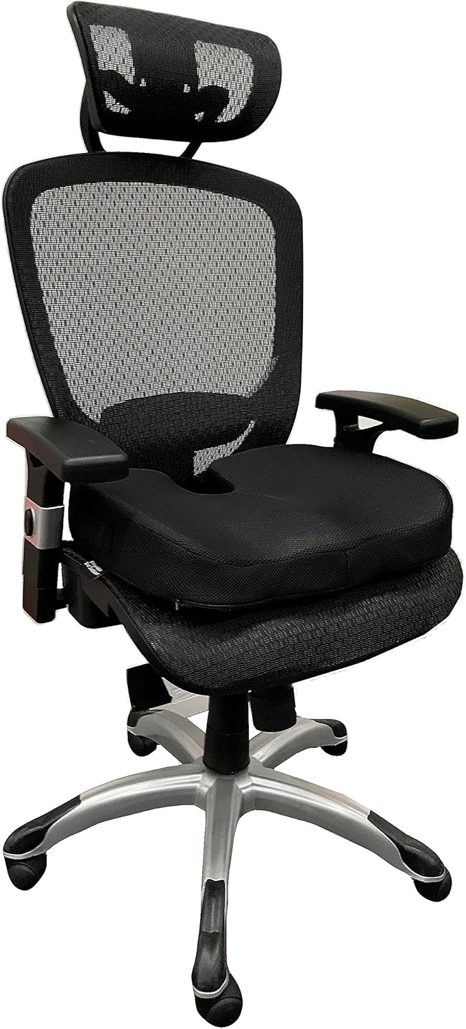 Amazon Com Orthopedic Seat Cushion Coccyx Extra Large Memory Foam Gel Sitting Pillow For Back Pain Sciatica And Tailbone Relief Perfect Fit For Office And Kitchen Chair Wheelchair Car Truck Xl Black Home