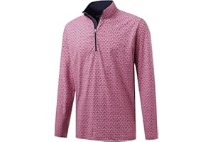 M MAELREG Quarter Zip Golf Pullover Men Dry Fit Long Sleeve Performance Wicking 1/4 Zip Full Print Pullover Mens Sweatshirt