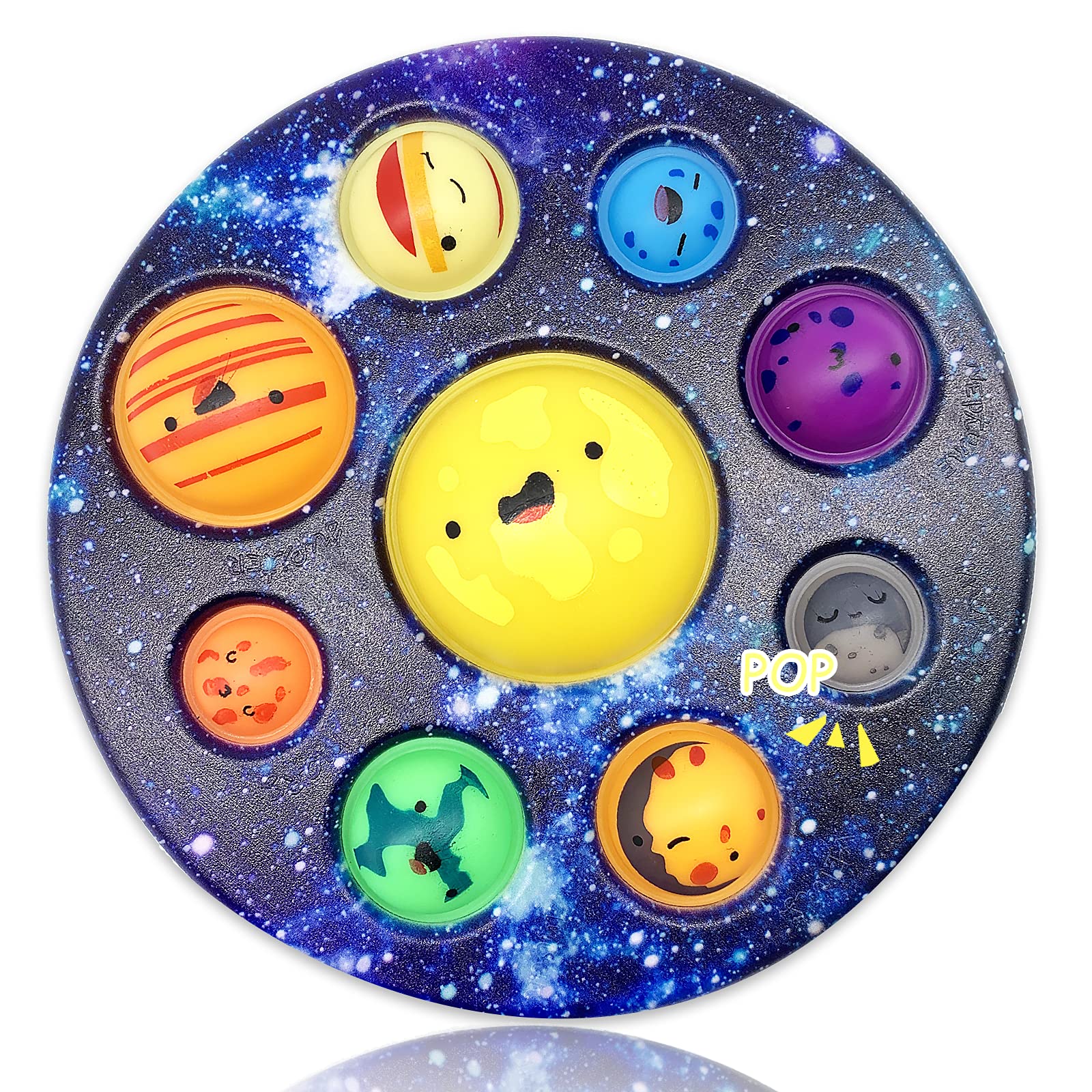 Eight Planet Cave Bubble Push Fidget Toy, Galaxy Cave Digits Fidget Toys, Autistic Adults Simple Anxiety Relief Big Cave, Bubble Early Education Tools Toys