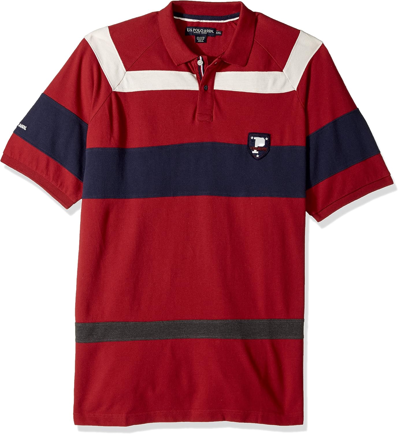 U.S. Polo Assn. Men's Classic Fit Color Block Short Sleeve Pique Polo