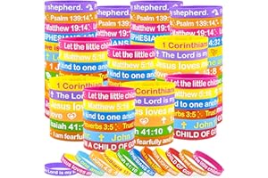 Moon Boat 144 Pcs Bible Verse Bracelets Bulk - Christian Jesus Religious Scripture Silicone Wristbands Colorful Style for Inspirational Gifts Party Favors