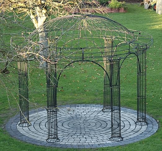 Amazon De Gartenlaube Garten Pavillon Rosenpavillon Pavillon Eisen Pavillon Metall Rund Athene O 300 Cm Schwarz Bergolin