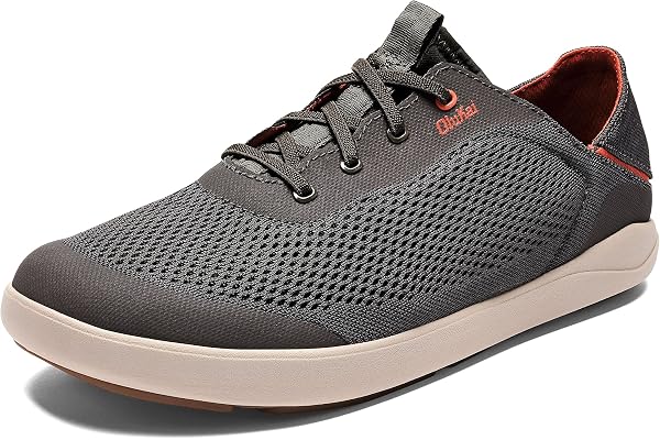 OLUKAI Moku Pae Men's Boat Shoes, Water Resistant & Breathable Mesh, Easy Slip On Design, Quick-Drying & Enhanced Traction