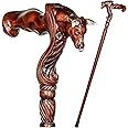 GC-Artis Bull Head Wooden Cane - Handmade, Ergonomic, Comfort Grip Cane - Wood Carved Canes for Men and Women - Fashionable Wooden Walking Stick 36"