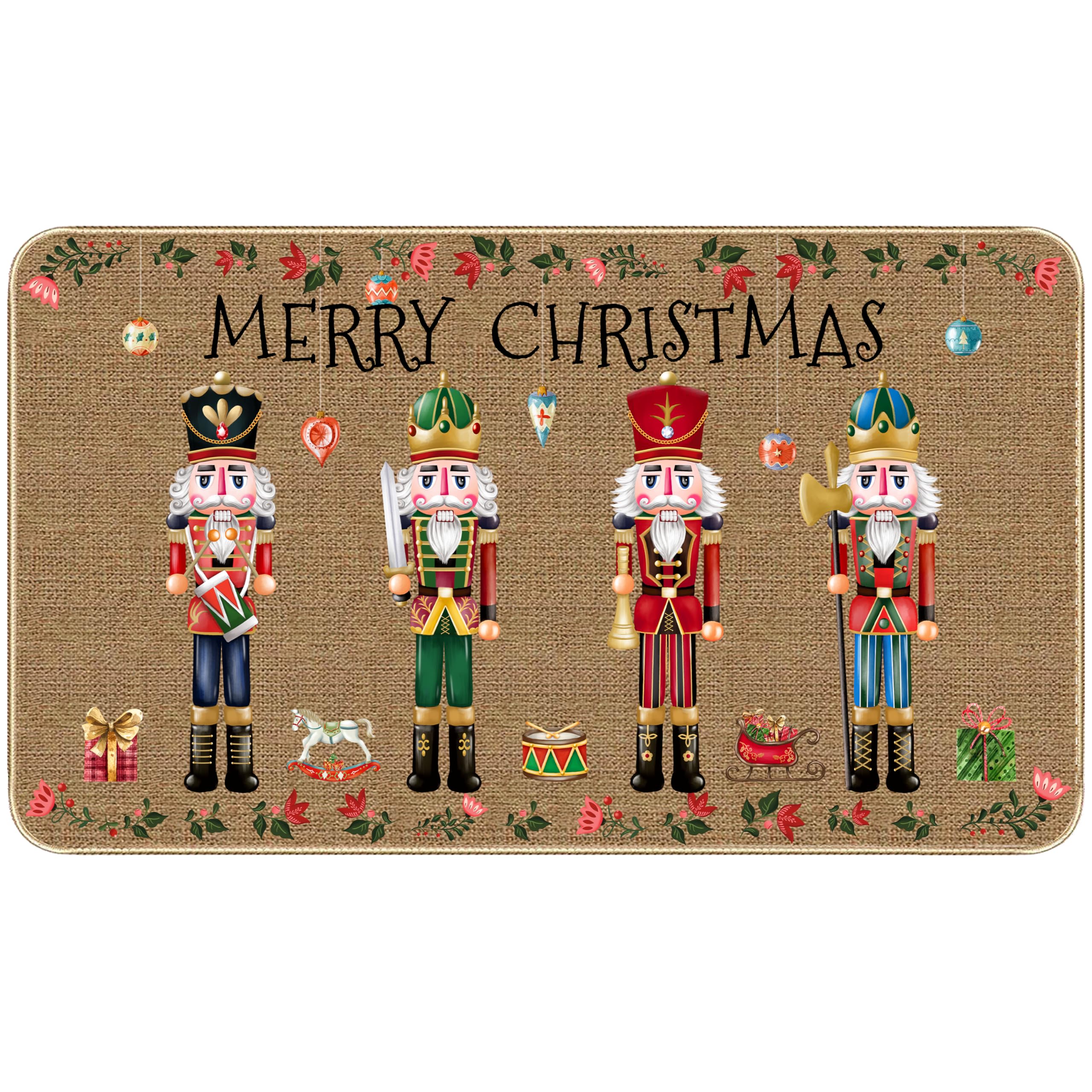 TREWAVE Nutcracker Christmas Doormat Decorative