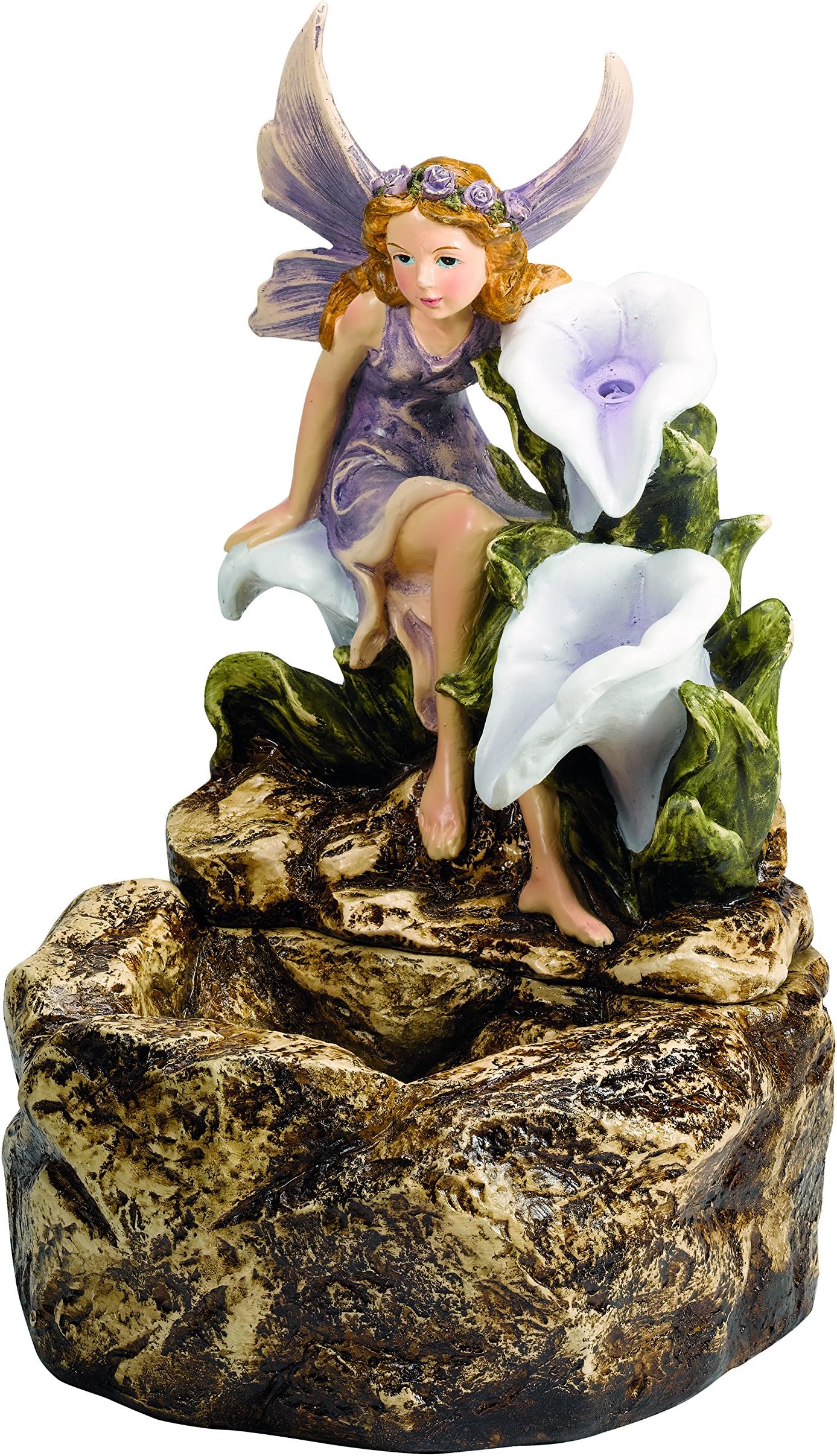 Serenity Garden Water Feature Solar Powered Fairy Ornament Self Contained (Liliana, Height - 31cm)