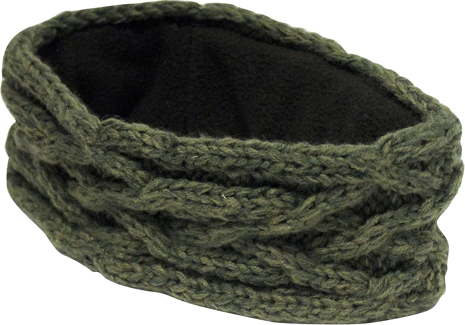 Aran Traditions Cable Knitted Style Headband (Dark Green), Knitted Aran, Winter Accessories
