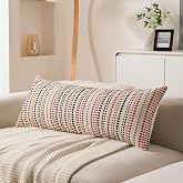 KOOLIFE Boho Long Lumbar Body Decorative Throw Pillow Covers 14x36 Inch Pack of 1 Colorful Woven Striped Pillow Covers Cotton Pillowcase Farmhouse Cushion Covers for Home Decor Bed Couch Sofa Bench