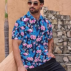 Xdceu Hawaiian Golf Shirts for Men Hawaiian