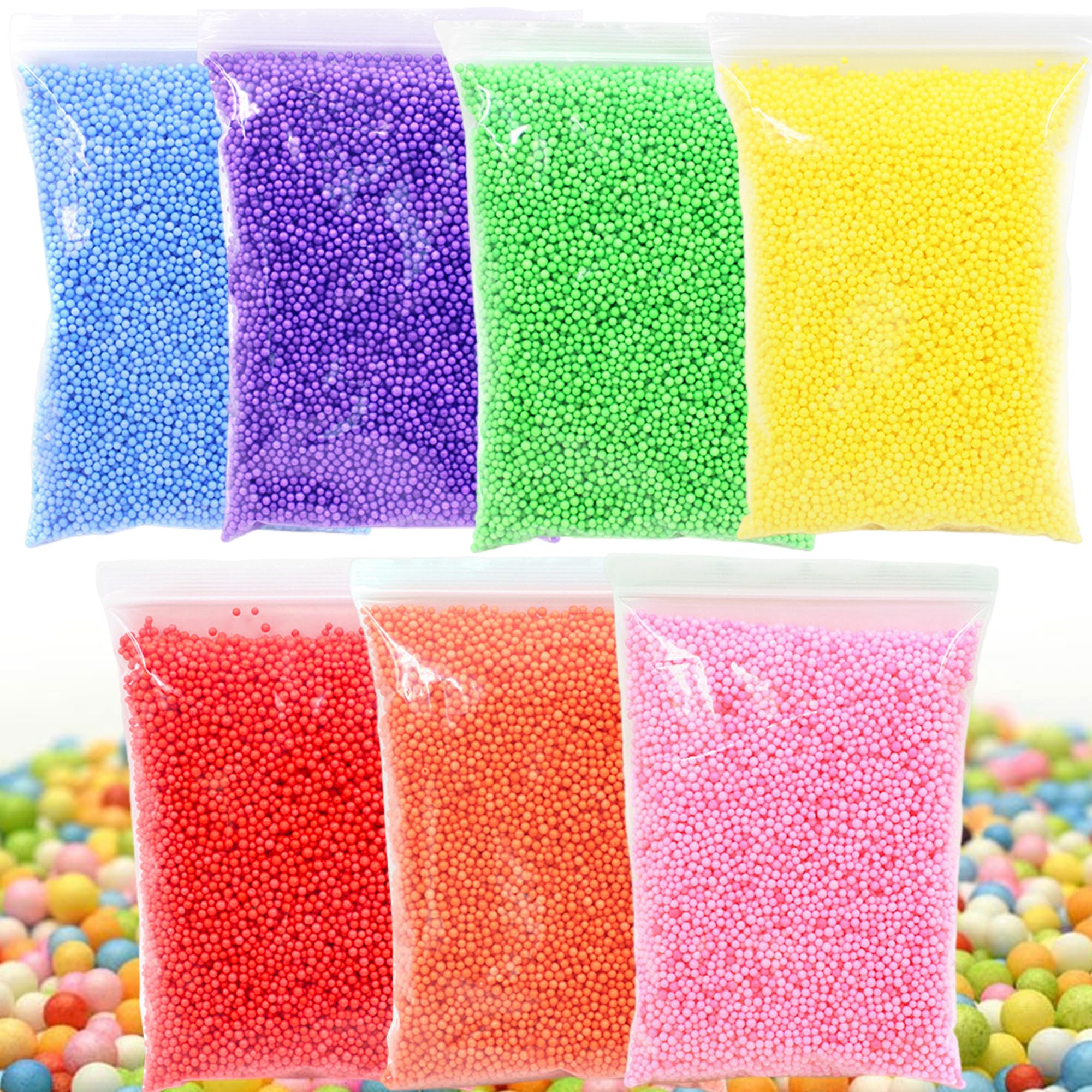 MINGZE 70G Styrofoam Foam Balls for DIY and Slime Supplies, Craft Foam Balls 2.5-3.5mm for Kids DIY Arts Crafts Decorations, Home Decorative, Wedding and Party Decorations