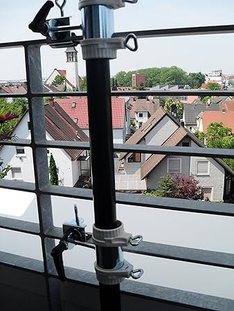 STABIELO 5530-25420DISTG HOLLY'S - 2 x SONNENSCHIRMHALTERUNGEN für BALKONGELÄNDER für Schirm STÖCKE von 25,5 bis Ø 52 mm - Pa