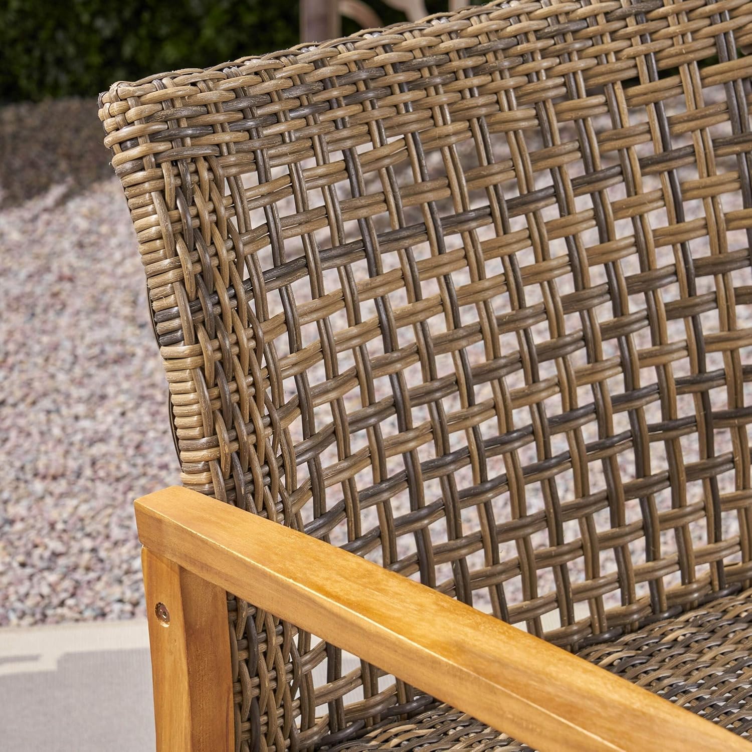 Christopher Knight Home Hampton Outdoor Wood and Wicker Sofa and Coffee