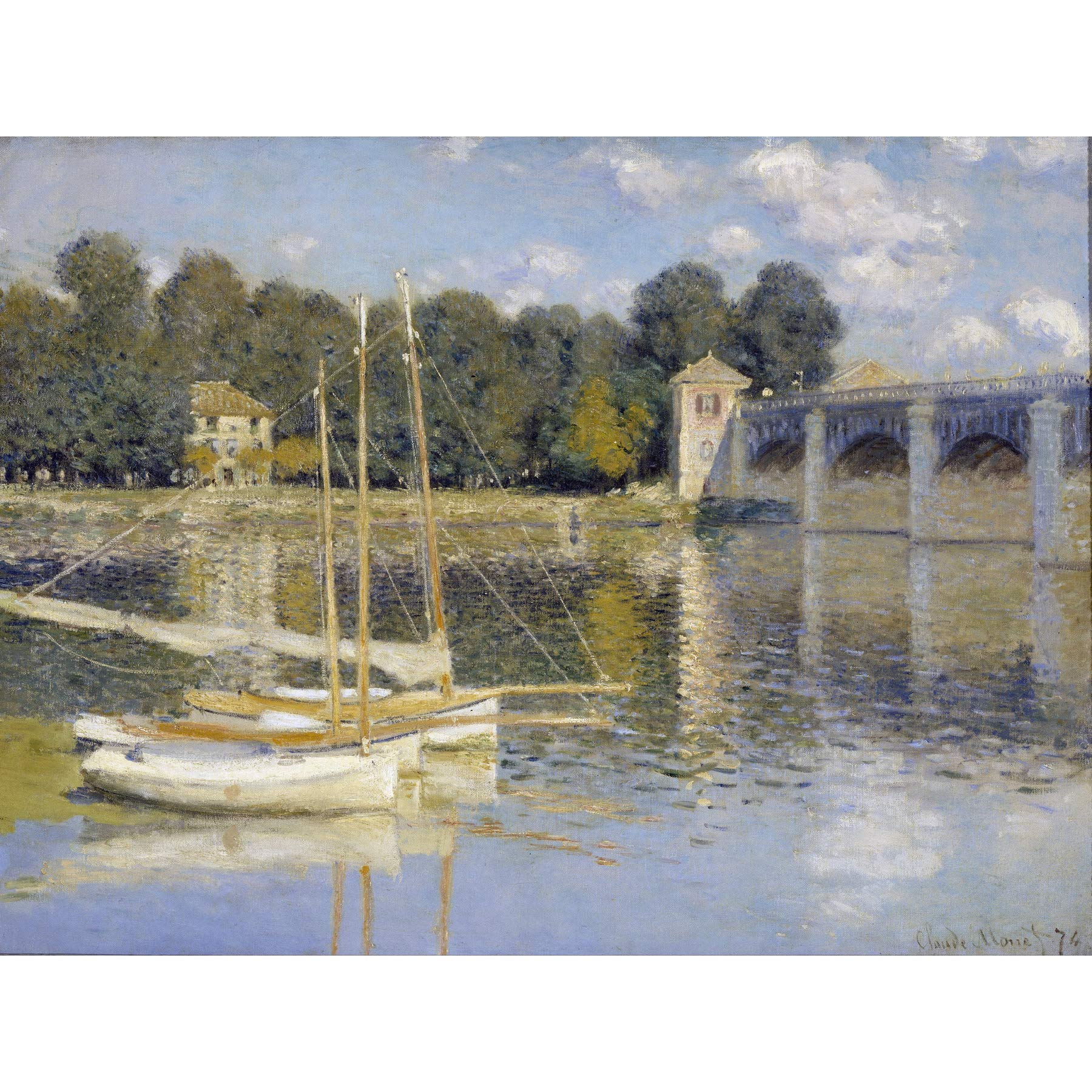 Claude Monet The Argenteuil Bridge Large Wall Art Print Canvas Premium Poster Mural