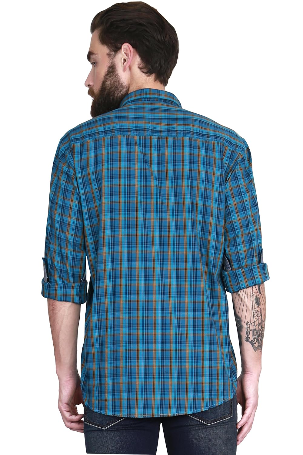 mchenry mens pure cotton regular fit checkered casual shirt