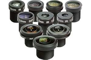 Arducam Lens Set for Raspberry Pi Camera (1/4") and Arduino, Telephoto, Macro, Wide Angle, Fisheye Lens Kit (10°- 200°) with 