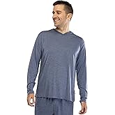 INTIMO Men's Knit Long Sleeve V-Neck Pajama Lounge Shirt
