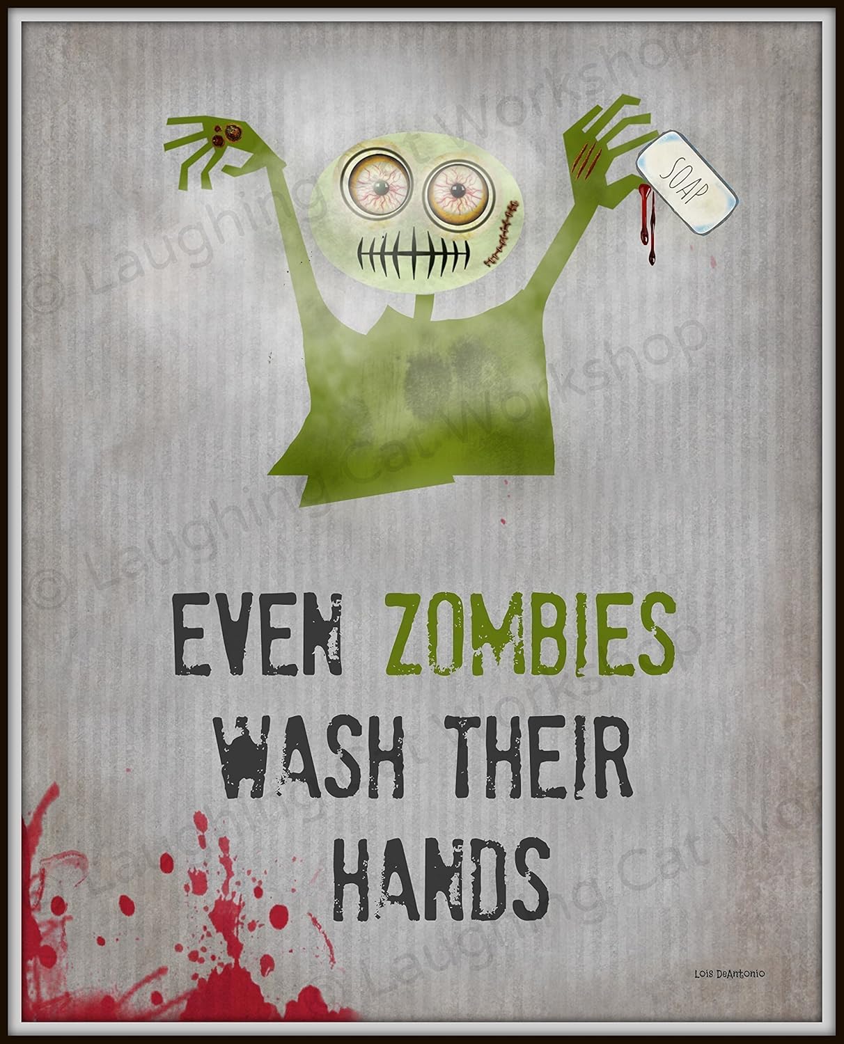 Amazon Com Zombies Bathroom Print Funny Bathroom Art Funny Zombie