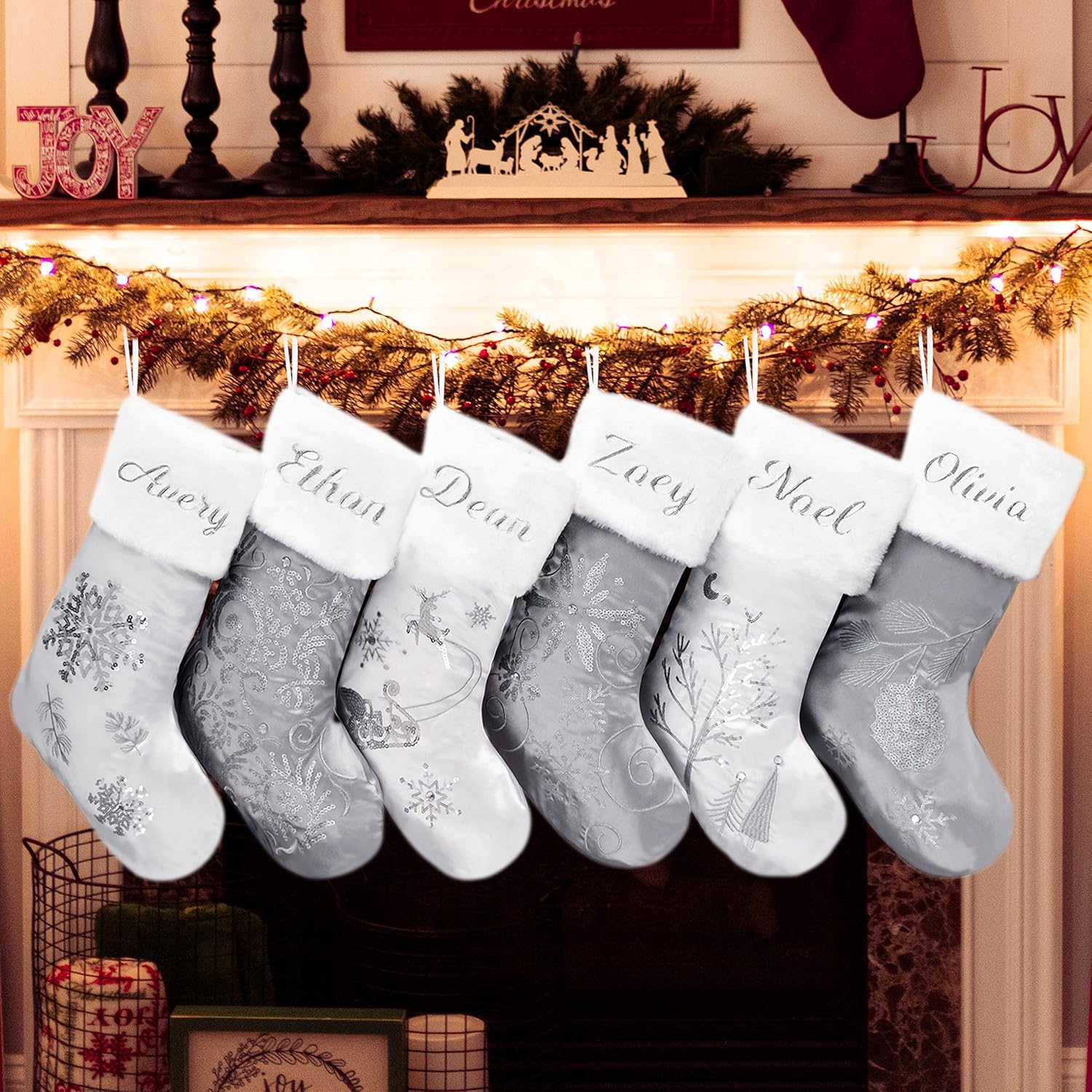 Stockings & Holders - GEX Personalized Christmas Stockings 5 Pack Custom Name for Family 20