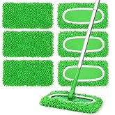 6Pcs Reusable Microfiber Mop Pads Compatible with Sweeper Mop, Replacement Wet Mopping pad Refills &amp; Washable Dry Sweeping Cloths for Surface/Hardwood Floor Cleaning