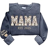 Giantbighands Custom Embroidered Women Sweatshirt Hoodies, Personalized Nickname Mom Grandma Shirt, Christmas Birthday Gifts