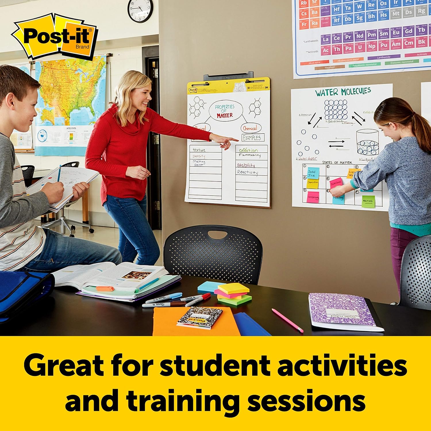 Post-it Super Sticky Easel Pad, 25 x 30 Inches, 30 Sheets/Pad, 4 Pads, Large White Premium Self Stick Flip Chart Paper, Super Sticking Power (559-4) : Post It Flip Charts : Office Products